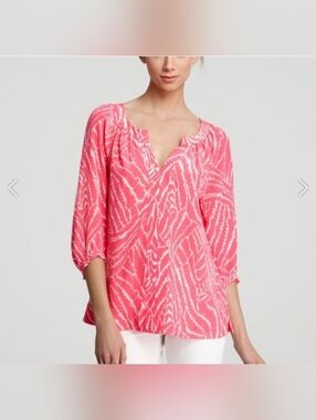 Lilly Pulitzer Moxy Silk Show Your Stripes Blouse Size XS